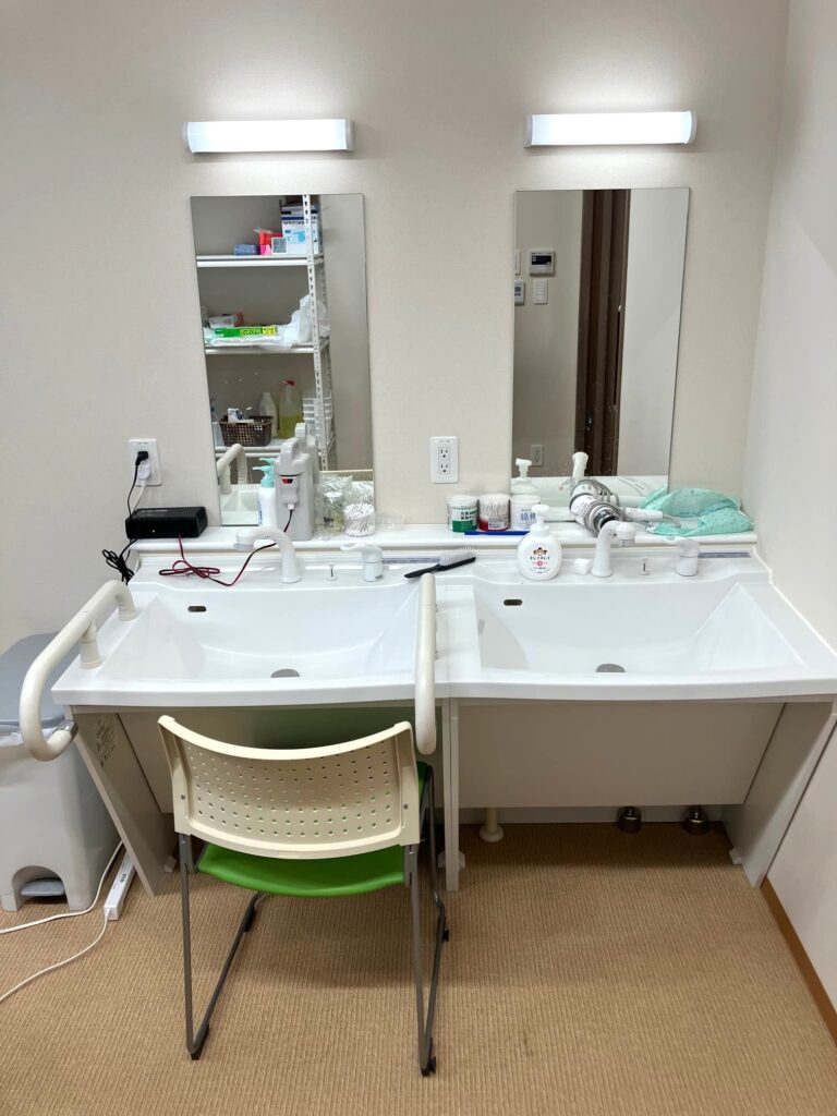 サービス付き高齢者向け住宅〈ぞうさんナーシングホーム柏青葉台〉の脱衣所・洗面台